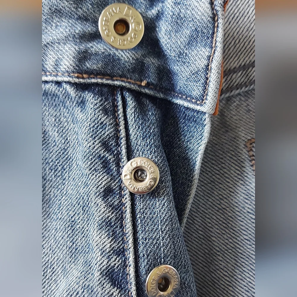 Dolce Gabbana Size 33 Blue Stonewash Distressed Poem Jeans Made In Italy - Picture 7 of 14